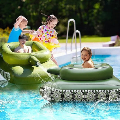 Tanque Flotante Hinchable con Cañón de Agua 💦 | El Juguete Viral del Verano