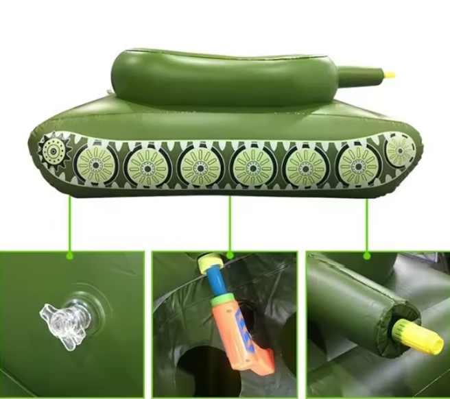 Tanque Flotante Hinchable con Cañón de Agua — Talla Adulto y Niño