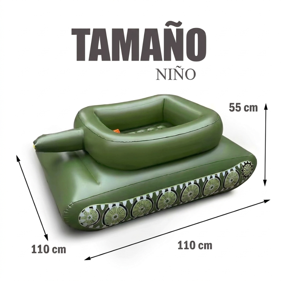 Tanque Flotante Hinchable con Cañón de Agua — Talla Adulto y Niño